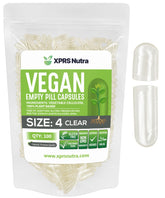 XPRS Nutra capsules vides taille 4 claires, idéal pour un remplissage précis.