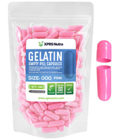Capsules XPRS Nutra Size 000 roses en bouteille, pratique pour le remplissage maison