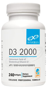 XYMOGEN D3 2000 : bouteille transparente et gélules faciles à avaler