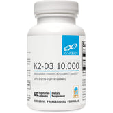 Xymogen K2-D3 10000 – bouteille, aperçu clair du produit et soutien osseux potentiel.