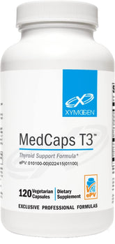 XYMOGEN MedCaps T3 – bouteille de capsules pour un soutien thyroïdien potentiel.