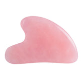 YAMHOHO gua sha en quartz rose pour visage, texture lisse pour un soin apaisant