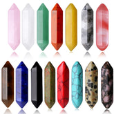 Bâton YATOJUZI en quartz rose à pointe hexagonale, équilibre et énergie positive.