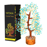 YATSKIA arbre cristal turquoise avec sept chakras pour ambiance zen et décorative