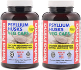Gélules psyllium Yerba Prima dans le flacon, soutien potentiel à la régularité.