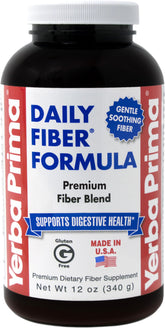 Yerba Prima Poudre Fibres Quotidiennes – bouteille, soutien digestif pratique et vegan.