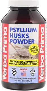 Yerba Prima Psyllium, bouteille: favorise une régularité intestinale naturelle.