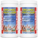 Yerba Prima psyllium coques entieres emballage: source naturelle de fibre pour la régularité.