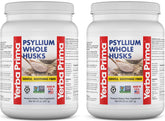 Yerba Prima Psyllium, coques entieres dans un verre d'eau, fibre naturelle