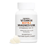 YMINGKJ Bouteille D3K2 5000 UI, gélules faciles à avaler.