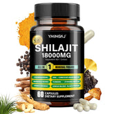 YMINGKJ Shilajit capsules dans boîte, énergie naturelle et bien-être au quotidien.