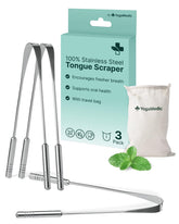 YogaMedic grattoir langue en acier inoxydable, pack 3, haleine fraîche rapide.