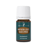 Young Living Épinette noire du nord – flacon 5 ml prêt à diffuser, arôme terreux.