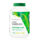 Gluco-Gel Youngevity en bouteille, prise pratique pour le soutien des articulations.