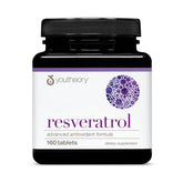 Youtheory Resveratrol dans une bouteille compacte prête à emporter.
