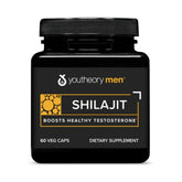 Youtheory Shilajit – bouteille montrant le flacon et soutien potentiel du stress et énergie.