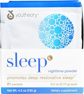 Youtheory Sommeil Poudre emballage 21 paquets, pratique pour une routine nocturne relaxante