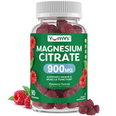 Gommes YUM-V'S magnésium citrate dans la bouteille, soutien potentiel des muscles et du calme.