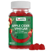 Gommes YUM-V'S vinaigre-pomme-gingembre pour énergie naturelle et digestion équilibrée.