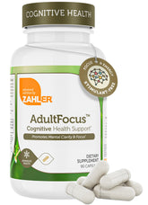 Zahler AdultFocus: bouteille et étiquette, soutien potentiel à la concentration.