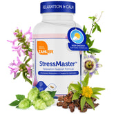 Zahler StressMaster, bouteille de compléments soutenant le calme naturel.