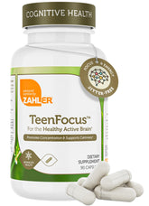 Zahler TeenFocus: bouteille et étiquette, pratique pour la concentration.