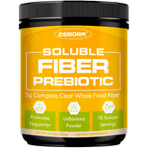 ZEBORA Poudre fibre prébiotique en emballage, facile à ranger et utiliser.
