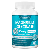 ZEBORA Magnésium Glycinate 500 mg — bouteille prête à l’emploi, absorption potentielle élevée pour le bien-être
