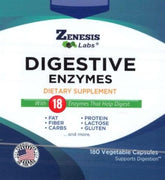 Zenesis Labs Digestive Enzymes – bouteille versée, soutien possible à la digestion après les repas