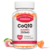 Gommes Zetelixia CoQ10 dans la boîte, soutien potentiel à l'énergie quotidienne.