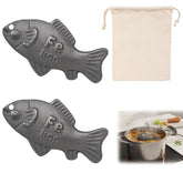 ZHLKHIOP - Deux poissons en fonte pour cuisson, duo prêt à l’emploi.