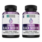 ZHOU huile de nigelle, capsules en bouteille, soutien potentiel à la vitalité quotidienne.