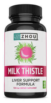 ZHOU Milk Thistle dans une bouteille-gélules pour un soutien hépatique quotidien.