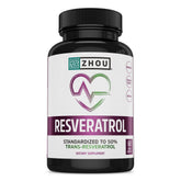 ZHOU Résveratrol — bouteille: soutien potentiel de la santé cardiaque et de la circulation.