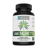 ZHOU Saw Palmetto 500 mg – capsules faciles à prendre au quotidien pour le confort urinaire.