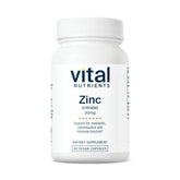 Vital Nutrients Zinc Citrate 30mg, bouteille pratique pour dosage quotidien et confort.