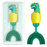 Brosse ZMRZ U en jaune pour enfants, nettoyage 360° des dents.
