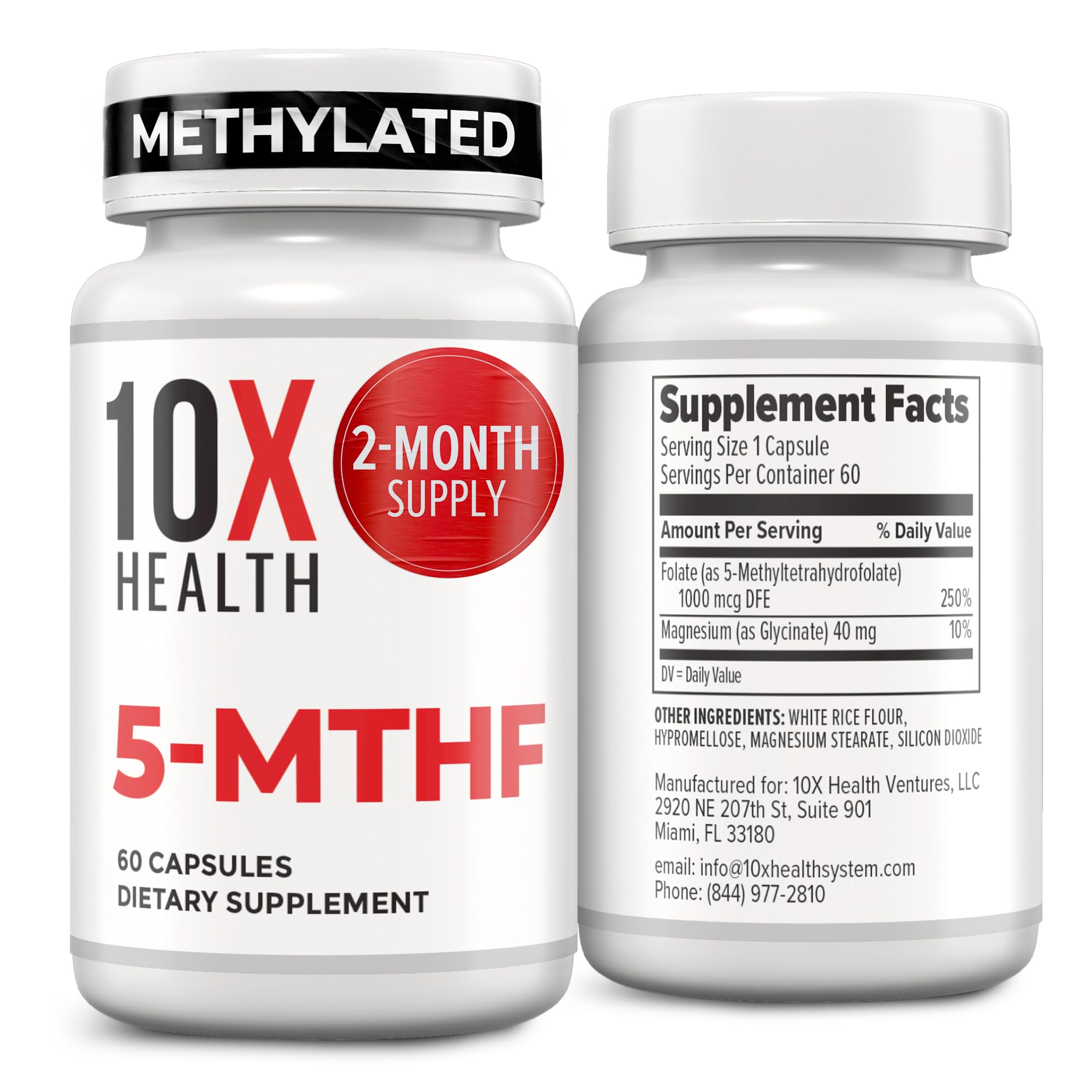 10X Health System 5-MTHF capsules: soutien à la synthèse des neurotransmetteurs.