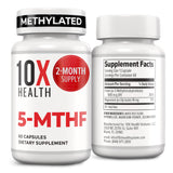 10X Health System 5-MTHF capsules: soutien à la synthèse des neurotransmetteurs.