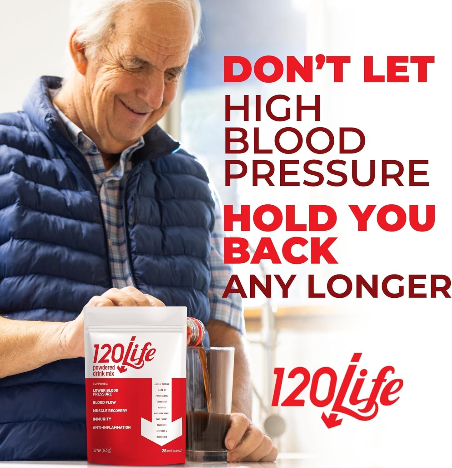 120LIFE mélange en poudre pour eau: pratique et rapide à diluer.