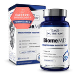 BiomeMD Probiotics : bouteille visible, soutien digestif potentiel après le repas.