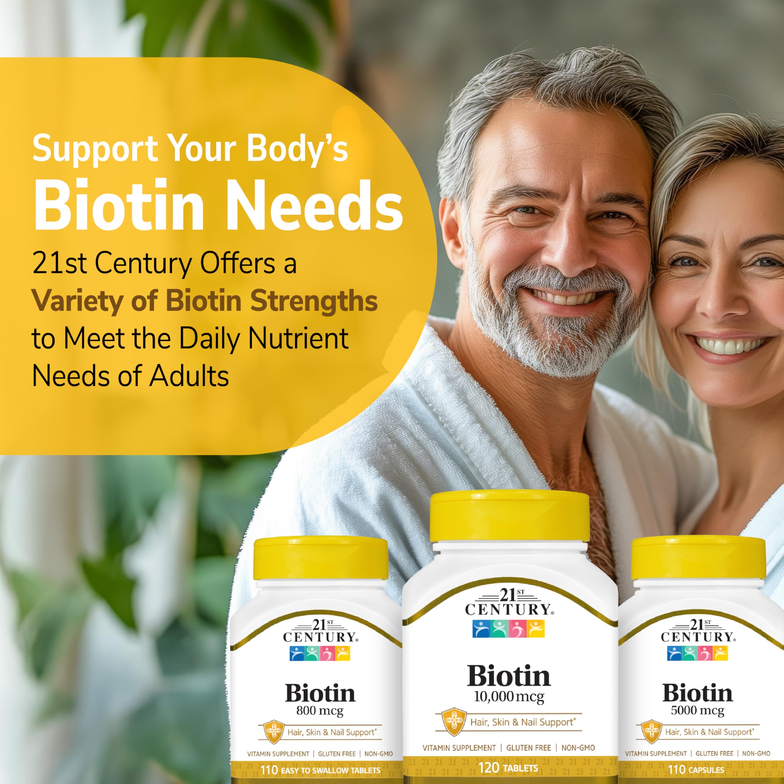 Close-up d’une tablette Biotine 10000 mcg