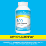 21st Century calcium – boîte extérieure avec informations nutritionnelles claires.