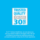 21st Century calcium – flacon recyclable et sans gluten.