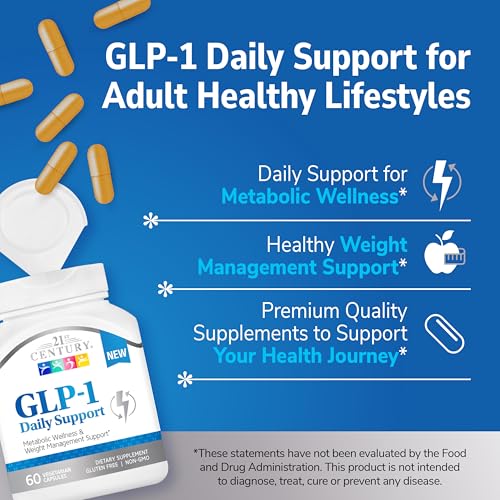 21st Century GLP-1 – capsules végétariennes: dosage pratique pour routine active.