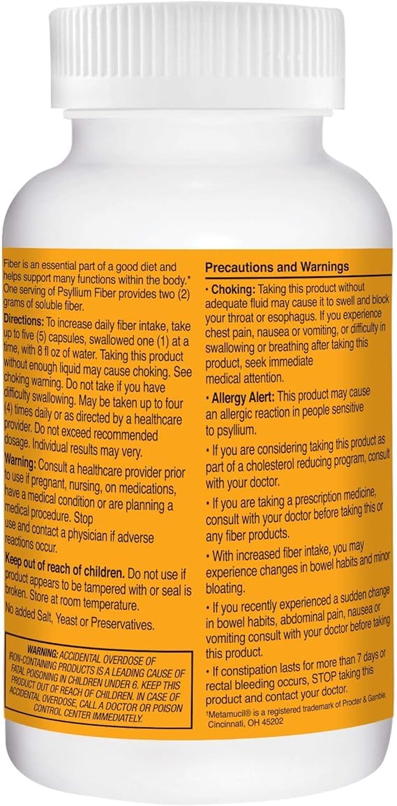 Capsules psyllium 160 par bouteille: soutien digestif quotidien
