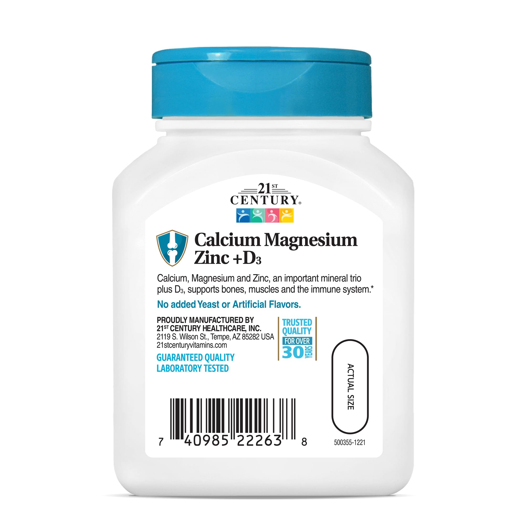 Bouteille ouverte 21st Century Cal-Mag-Zinc-D, pratique pour le rangement quotidien.
