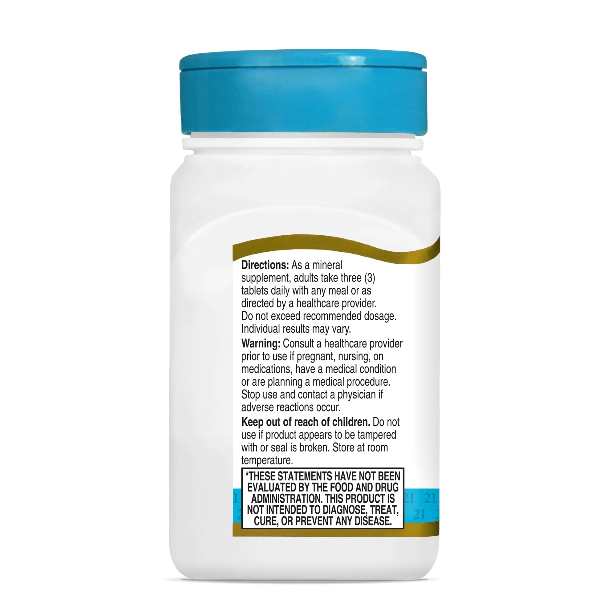 Bouteille 21st Century Cal-Mag-Zinc-D en train de verser, peut faciliter l’apport quotidien.