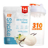 Kit démarrage 310 Nutrition avec shaker vanille crème, pratique pour démarrer la journée.