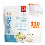 Shake Vanille Crème 310 Nutrition avec shaker inclus, pratique pour petit-déjeuner rapide et équilibré.